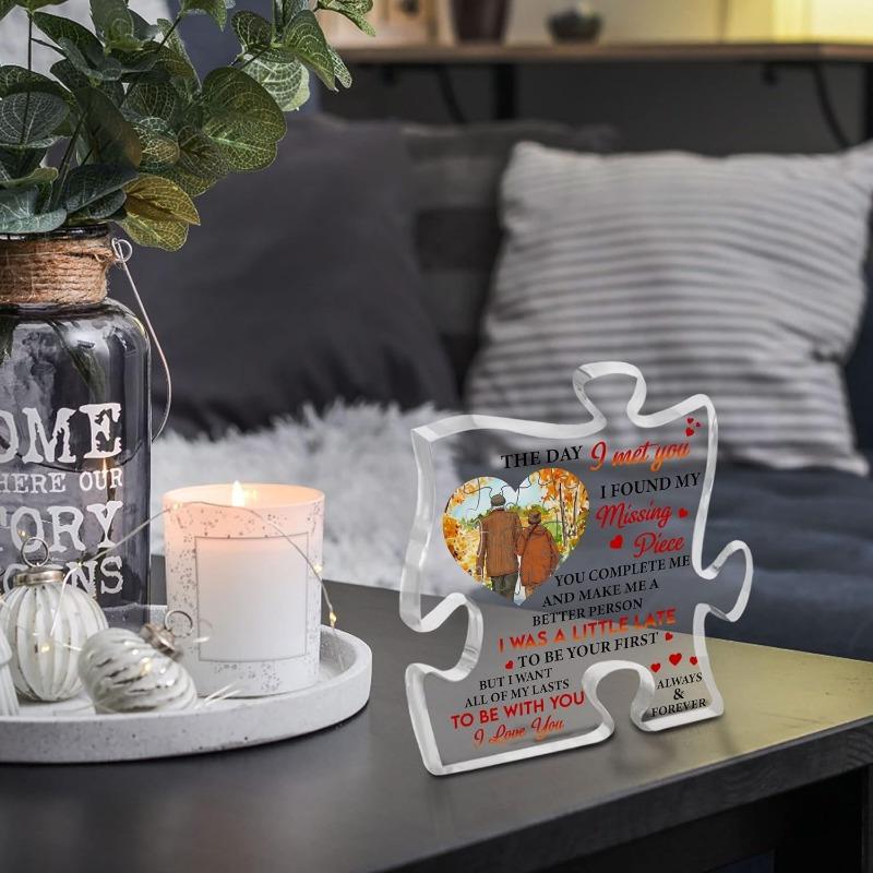 Couple Puzzle Plaque - Romantic Acrylic Gift with Photography Utility