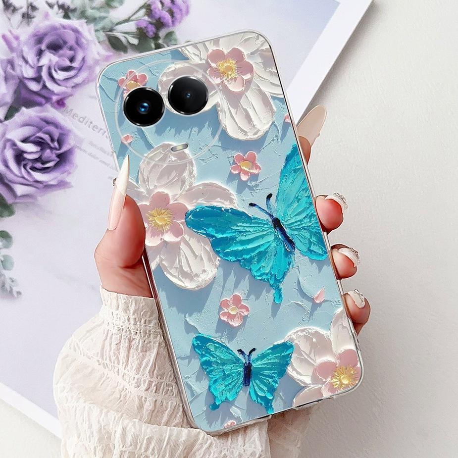 

For Realme 11X Case Realme 11 5G RMX3780 Stylish Butterfly Painted Cover Soft Slim Phone Cases For Realme 11X Realme11 5G Bumper Realme 11 5G
