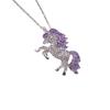 Pegasus Necklace: Micro-Paved Diamond Unicorn Pendant Sweater Chain