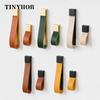 Leather Cabinet Pull Brass Base Nordic Style Anti‑Collision Leather Handle for Wardrobe Drawer Tatami Kids Room Furniture Knob