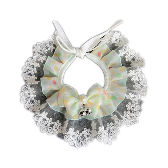 Speichel Handtuch Spitze Nähte Weiche Faux Perle Dekor Haustier Katze Hund Bowknot Halstuch