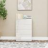 Modern and Minimal 4-Drawer Wooden Dresser, 60x40x85 cm, Glossy White