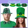 Chapéu de Coco de Veludo Verde Trevo Adulto Para St. Look de Leprechaun Irlandês para o Dia de São Patrício