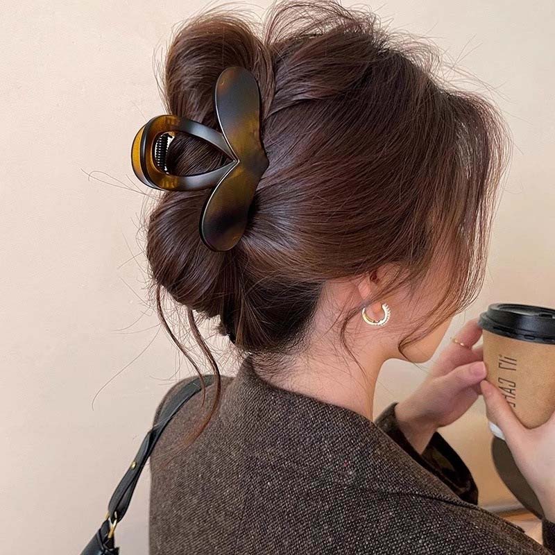 New Korean Simple Bow Hair Claw Clip Acetate Leopard Print Crab Hair Clips Shark Clip Hairpins Hair Accessories for Women Girl
