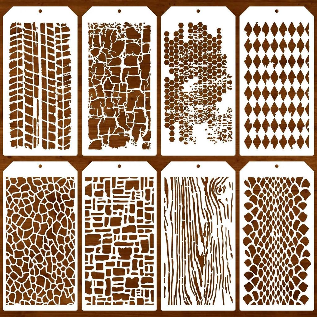 Multifunctional Plastic Painting Template Vintage Hollow Pattern Creative DIY Journal Student Supplies Stationery