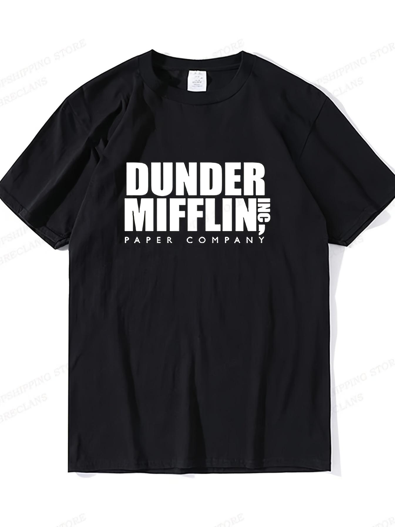 DUNDER MIFFLIN Cotton T-shirt - Bold Graphic Print Short Sleeve Tee with  DUNDER MIFFLIN  Design XXXL