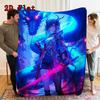 Cyberpunk Anime 2D Flat Pattern Flannel Blanket High quality All Seasons Warmth and Comfort Perfect for Christmas Gifts.NMT0928045
