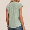 Women's Fashionable Casual Summer Striped V-neck Short-sleeved Top