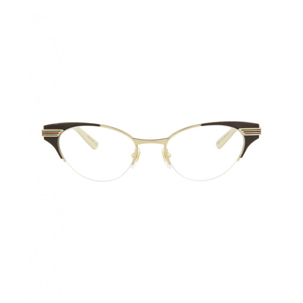 

Gucci Cat Eye Frame Metal Optical Frames black gold transparent