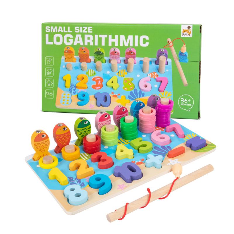 Wooden Multifunctional Children s Ambulance Shape & Number Learning Board