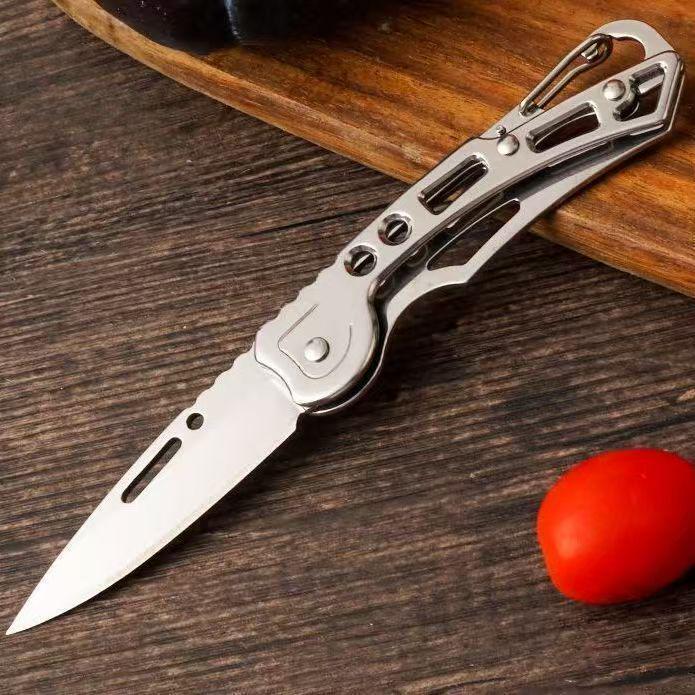 Upgraded Stainless Steel Mini Folding Pocket Knife - Portable Keychain Fruit Blade