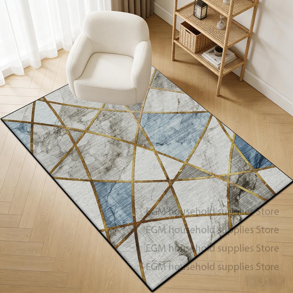 Modern Style Carpet Geometric Living Room Decor Bedroom Kitchen Non-slip Washable Floor Mat Large Size Soft Rugs Customizable