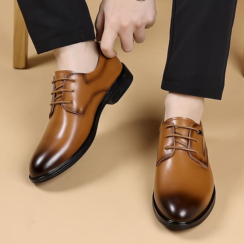 Men Business Dress Shoes Black Brown Leather Lace Up Oxfords Shoes Comfortable WEdding Party Shoes Formal Office Work Footwear