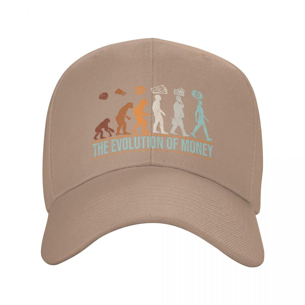 Classic Evolution Of Money Bitcoin Baseball Cap Unisex Women Breathable BTC Crypto Coins Dad Hat Sun Protection