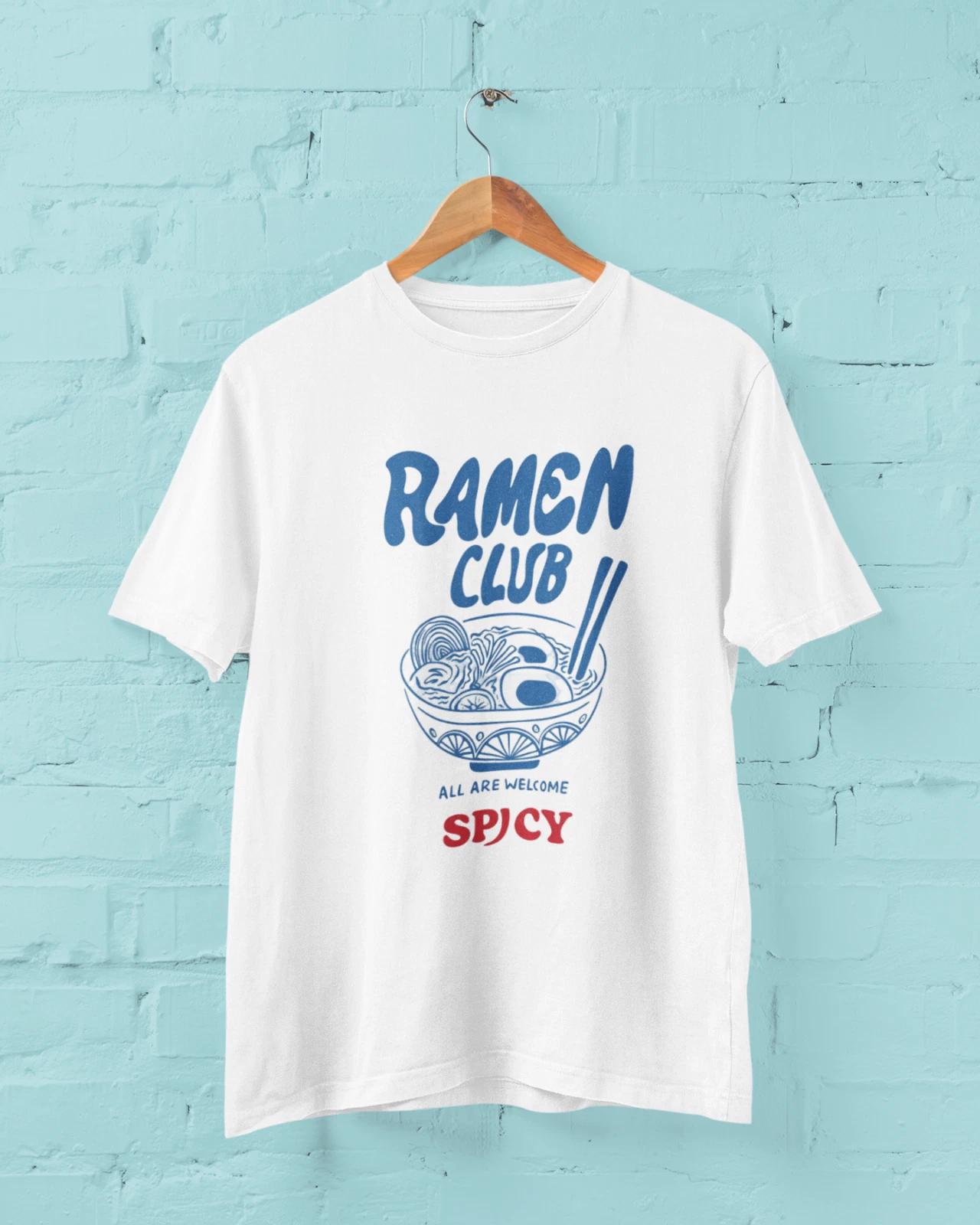 

Ramen Club Spicy T-Shirt Japanese Noodle Bowl Graphic Tee Unisex Cotton B3 2XL