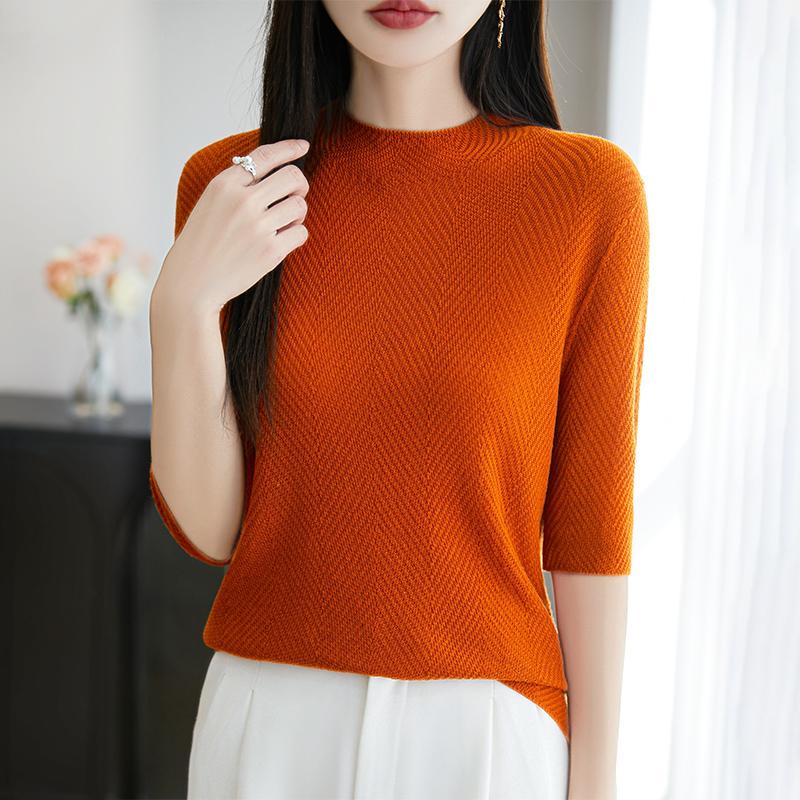 All-Season Women's 50% Wool 50% Silk Sweater | Lightweight Warm Blend Pullover | Luxury Cashmere Silk Knitwear