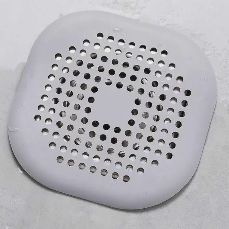 Square Silicone Bathroom Drain Cover Hair Filter Mat