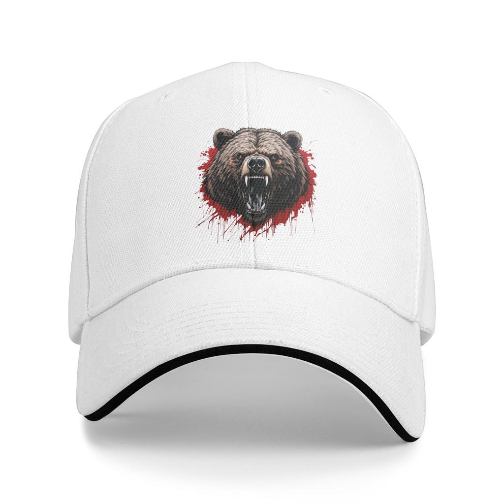 1pc Bear Pattern Baseball Cap Compatible for Men & Women - Adjustable Unisex Vintage Hat with Bear Face, Casual Outdoor Cap