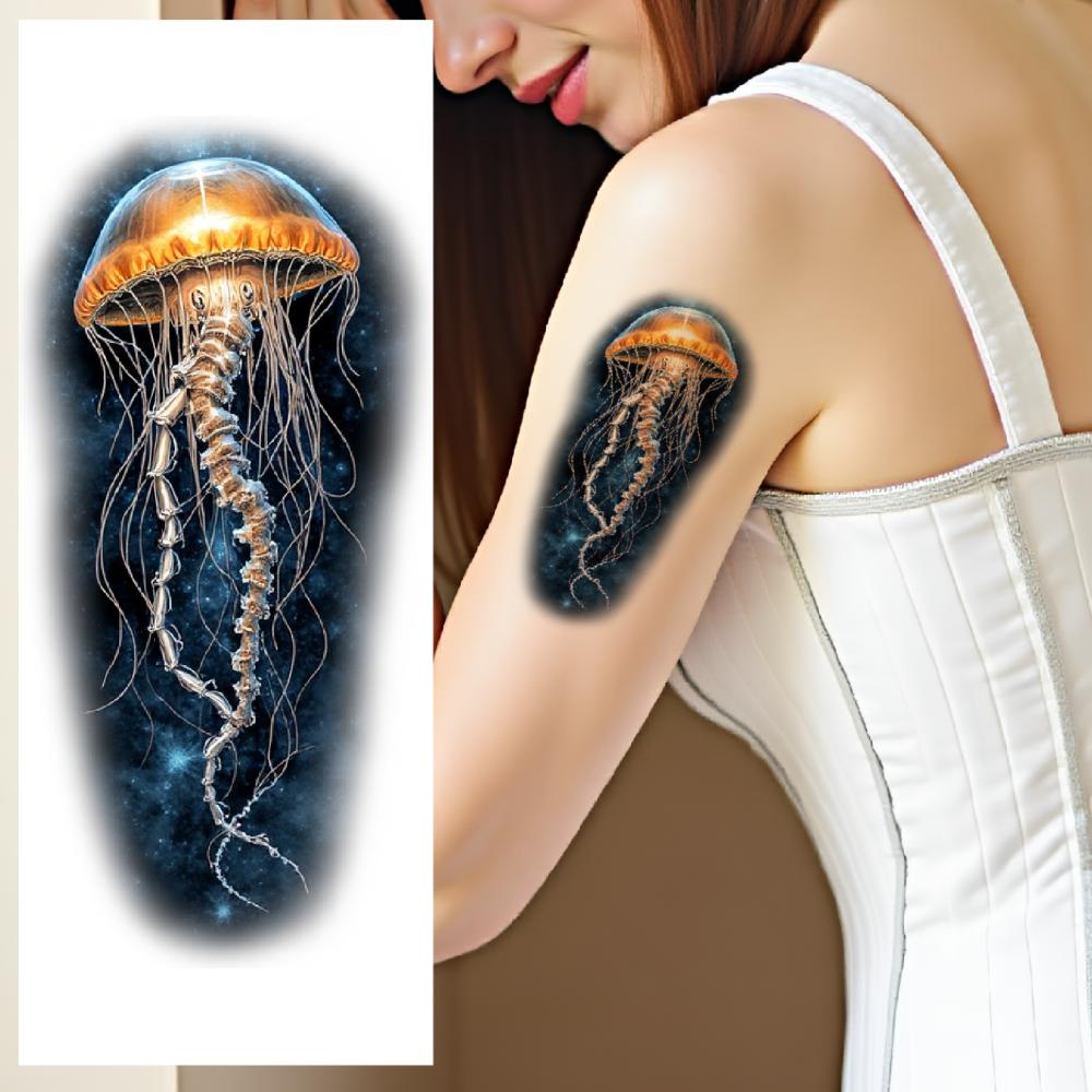 12 Stück Temporäre Tattoos Realistische Temporäre Tattoos Garnele Goldfisch Oktopus Für Männer Schultern Erwachsene