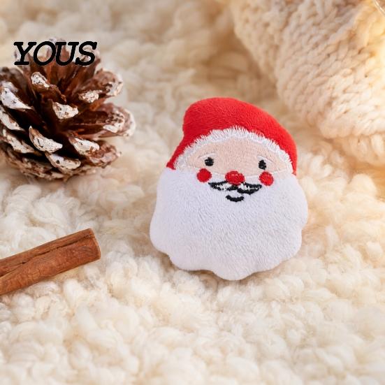 Santa Claus Cat Toy Christmas Catnip Plush Toys, Reindeer Gingerbread Stuffed Animal, Interactive Holiday Durable Chew Resistant for Kittens, Pet