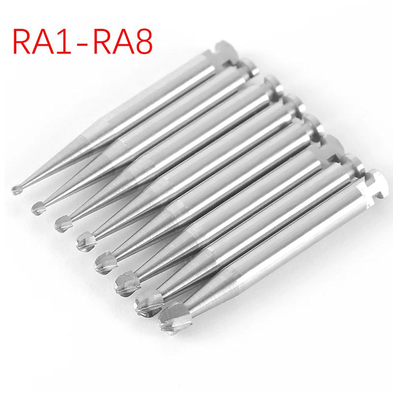 5Pcs/Box Dental Tungsten Carbide Burs Low Speed Round Ra Series For Dental Lab Or Clinic Shank Diameter 2.35Mm For Dentist