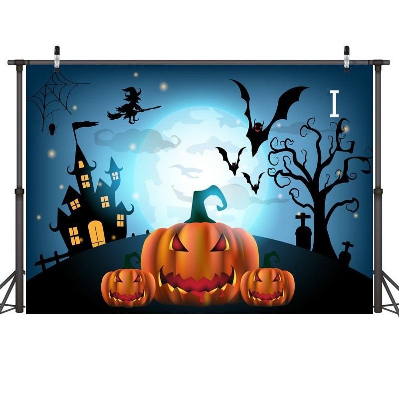 New Halloween Scary Skull Holiday Venue Layout 3D Studio Background Cloth