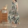 Sleeveless Plus Size Cotton Vintage Floral New In Dresses for Women Casual Loose Long Summer Dress
