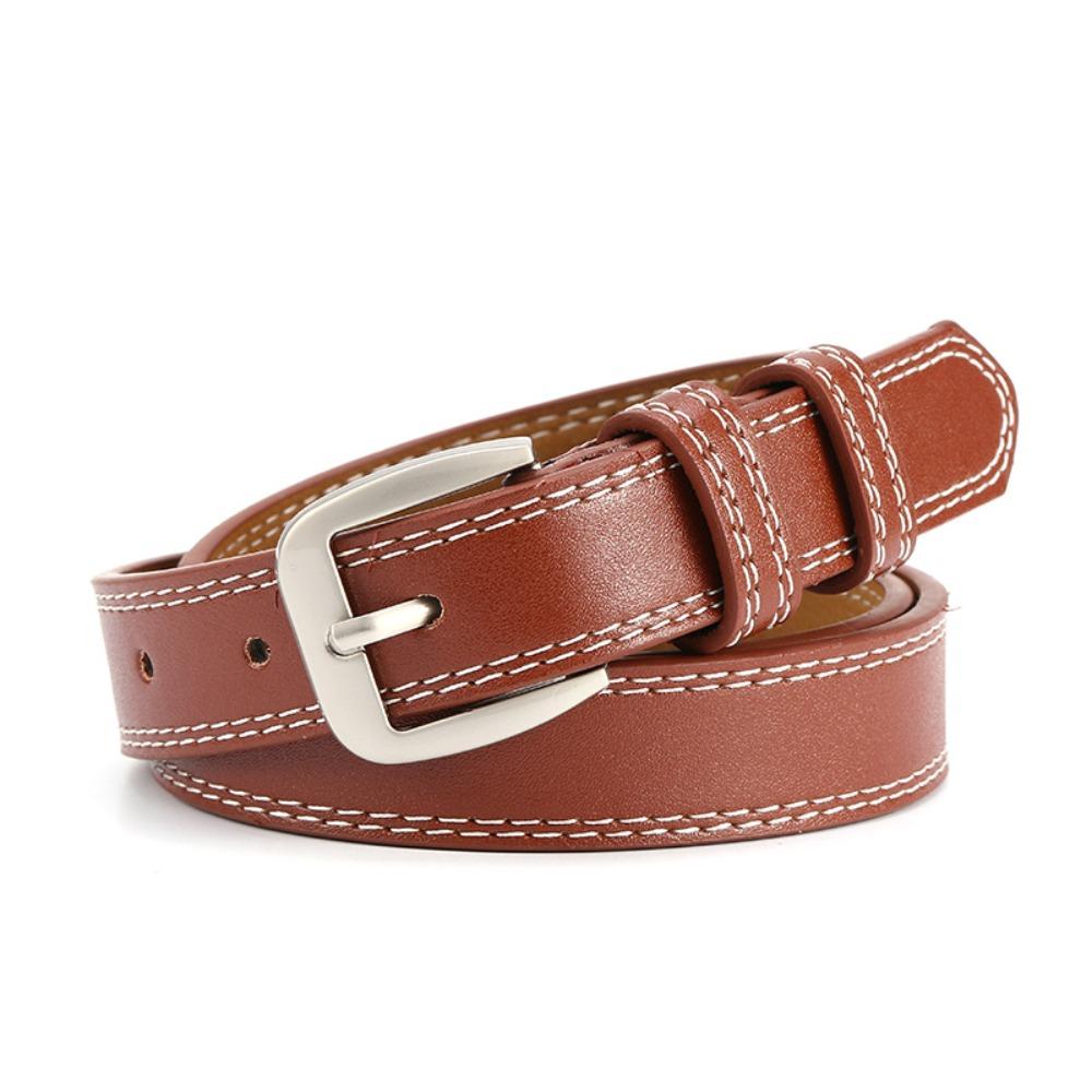 

Украшение для брюк Кожаный ремень Корейский стиль Ремень с пряжкой-иголкой Женский ремень Модный аксессуар коричневый