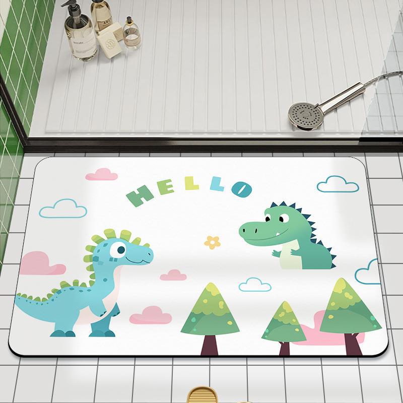 Bathroom Mat Household Toilet Soft Diatom Mud Absorbent Quick Dry Mat Toilet Door Non-slip Anti-fall Ground