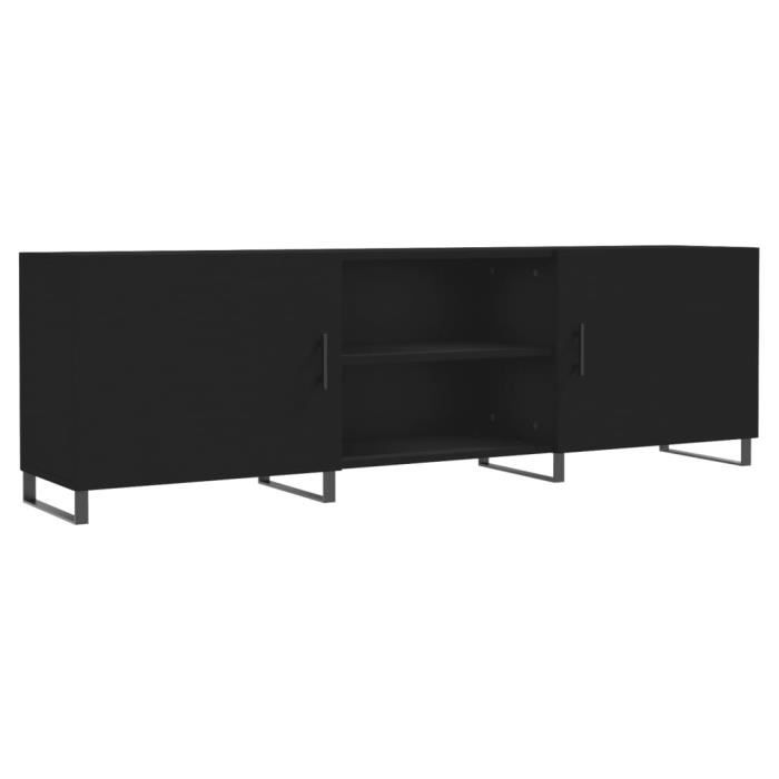VidaXL Meuble TV noir 150x30x50 cm bois d'ingénierie 829117