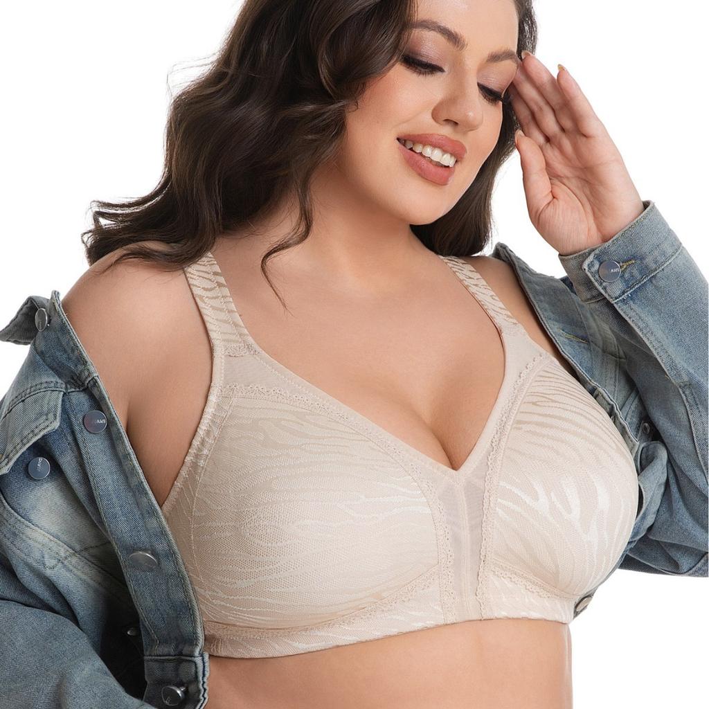 Plus Size European and American Large Size Bra Breathable Mesh Yarn Collection Sub-breasts Large Chest Support Underwear Spot Wholesale