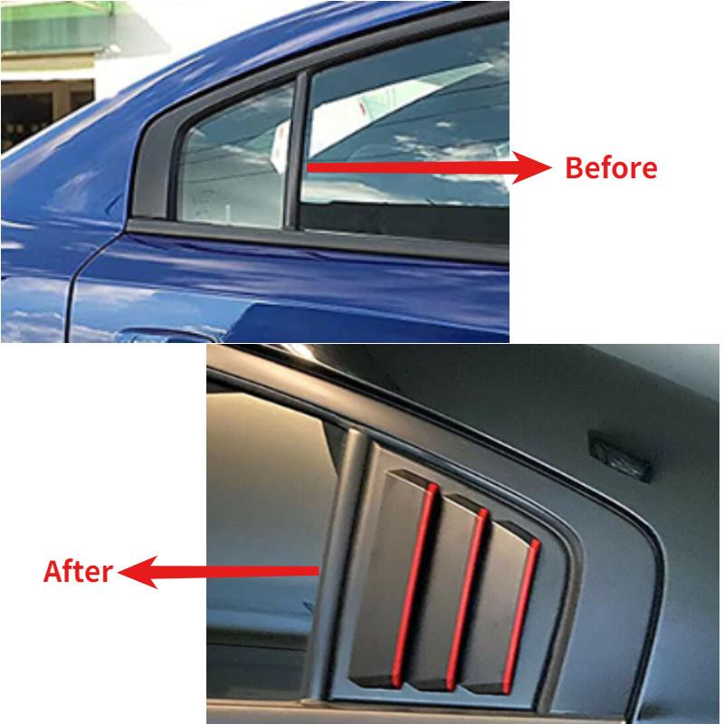 Pre Dodge Charger 2011-2021 Zadné bočné okenné lamely ABS plast 1 pár Auto tienidlo proti slnku Ochrana proti dažďu Jednoduchá montáž