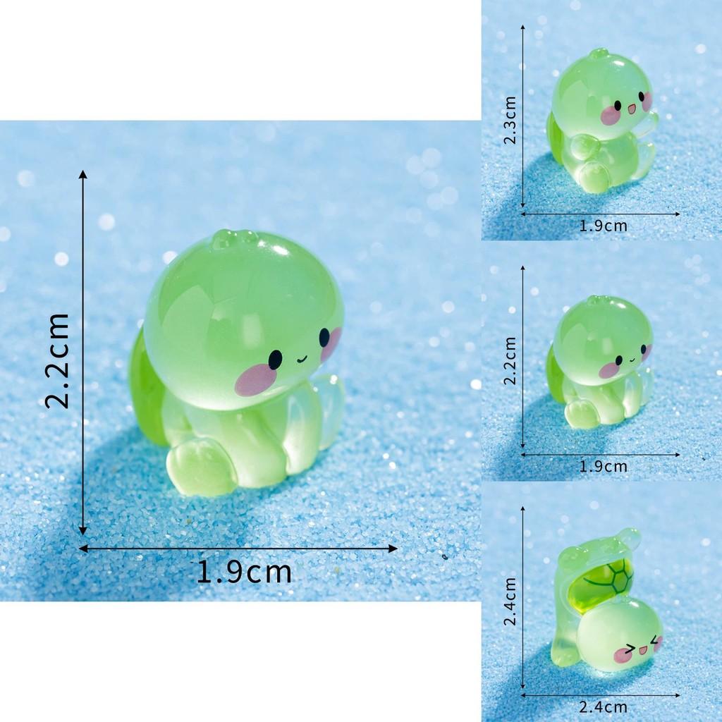 Night Glow Turtle Resin Craft Figure With Moss For Desktop Decoration And Aquarium Setup