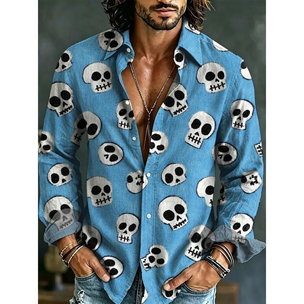 Camisa de hombre con estampado artístico 3D estilo lino retro casual manga larga solapa top moderno y cómodo nueva camisa de talla grande