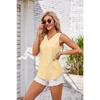 Women's Spring and Summer New Products, Button V-neck, Solid Color Casual, Eyelet Undershirt