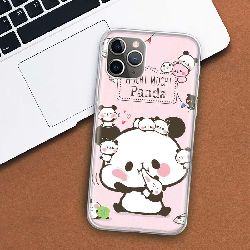 

Чехол для телефона с милым пандой и медведем из мультфильма для Apple iPhone 11 12 13 14 Pro 7 XR X XS Max 6 6S 8 Plus + Mini 5 SE, мягкий чехол с принтом iPhone 7 Plus