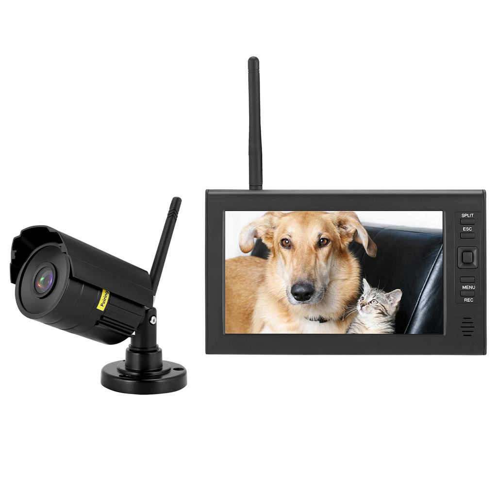 7 Inch LCD Wireless WIFI 4CH Security Monitor System Display+Camera 1pc IR Cameras Memory Card