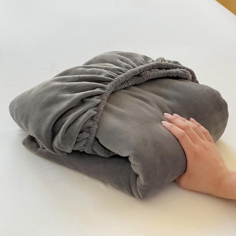 Winter Plush Elastic Fitted Sheet Couple Double Bedspread on The Bed Linen Mattress Pad Cover 90 150 180x200 Warm No Pillowcase