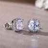 Sterling  CZ Stud Earrings for Women Fashion Contracted Jewelry High Quality Wedding Engagement Earrings