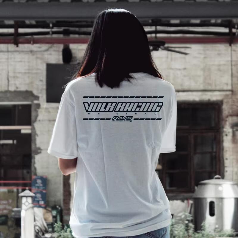 SR 2025 RAYS T-Shirt Unisex JDM Wheel 240GSM 3D Printed Short Sleeve Couple Matching Streetwear Loose Fit Quick Drying T-shirt