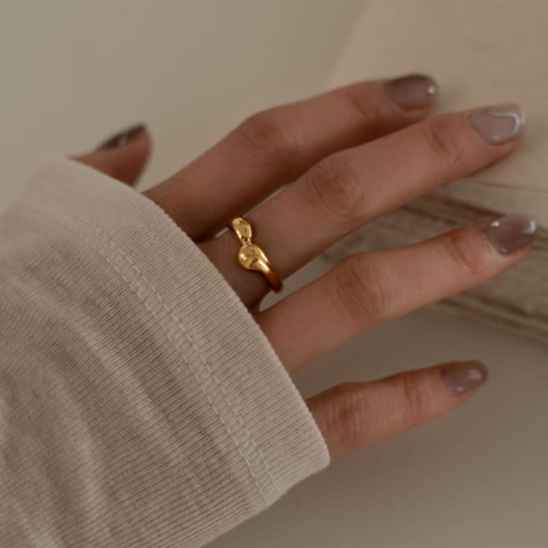 youngglow silver925 two ball ring (2color)