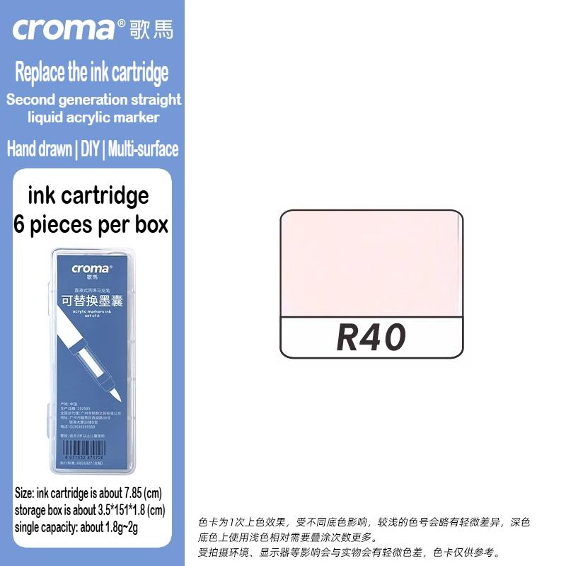 Croma 160/24 Color Replaceable Ink Refill Liquid Soft Tip Acrylic Marker Non Toxic Waterproof School Office Supplies Stationery