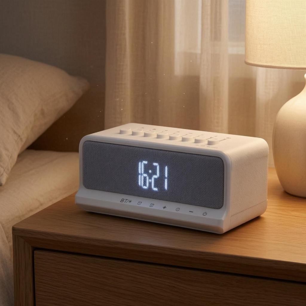 Speaker Clock Multifunctional with Alarm Rechargeable Sound Machine for Heavy