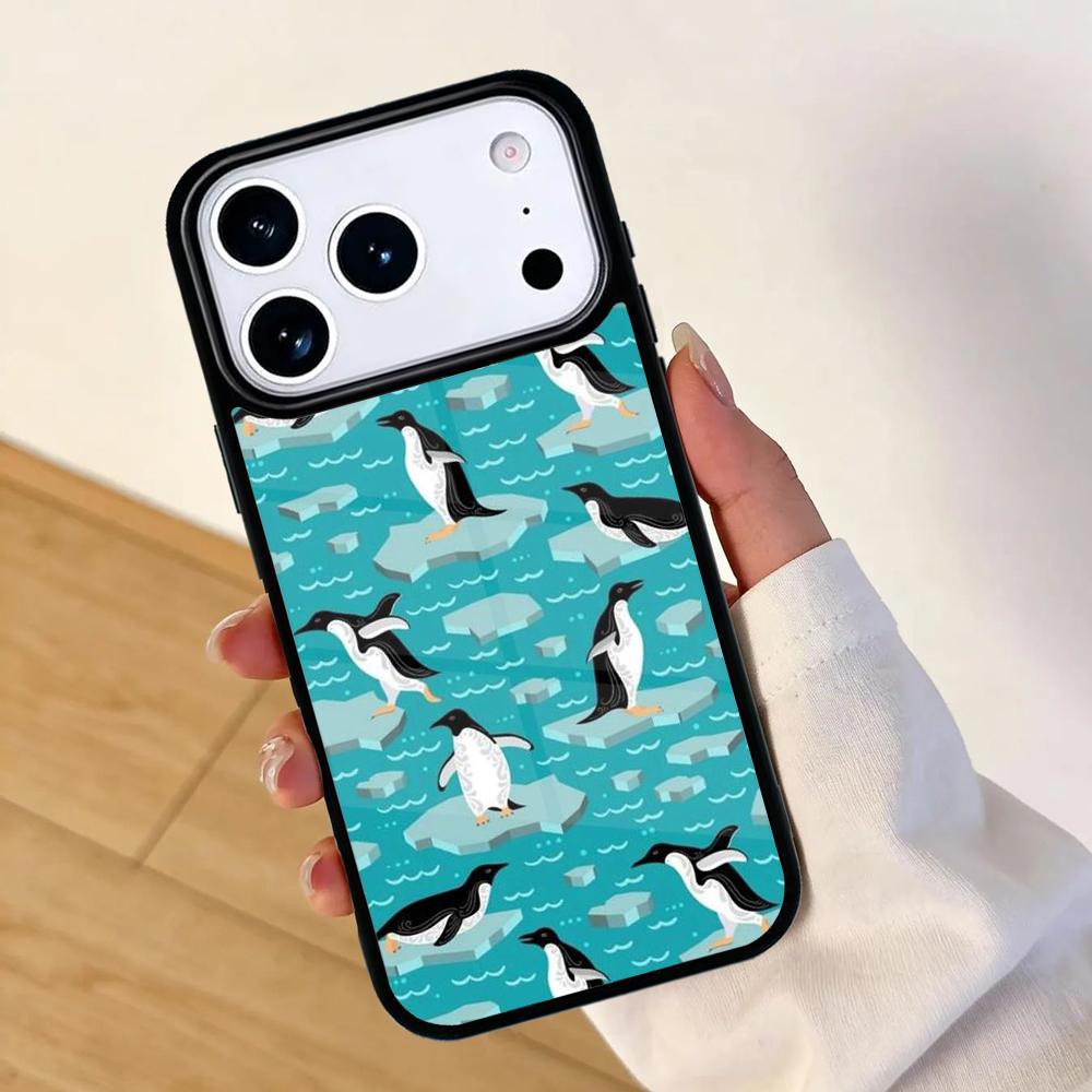 Antarctica Animal Flying Penguins Mobile Phone Case for IPhone 17 AIR 16pro Max 15 14 13 12 11 Bumper Cover