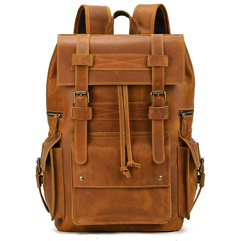 Vintage Men's Backpack Crazy Horse Leather Backpack