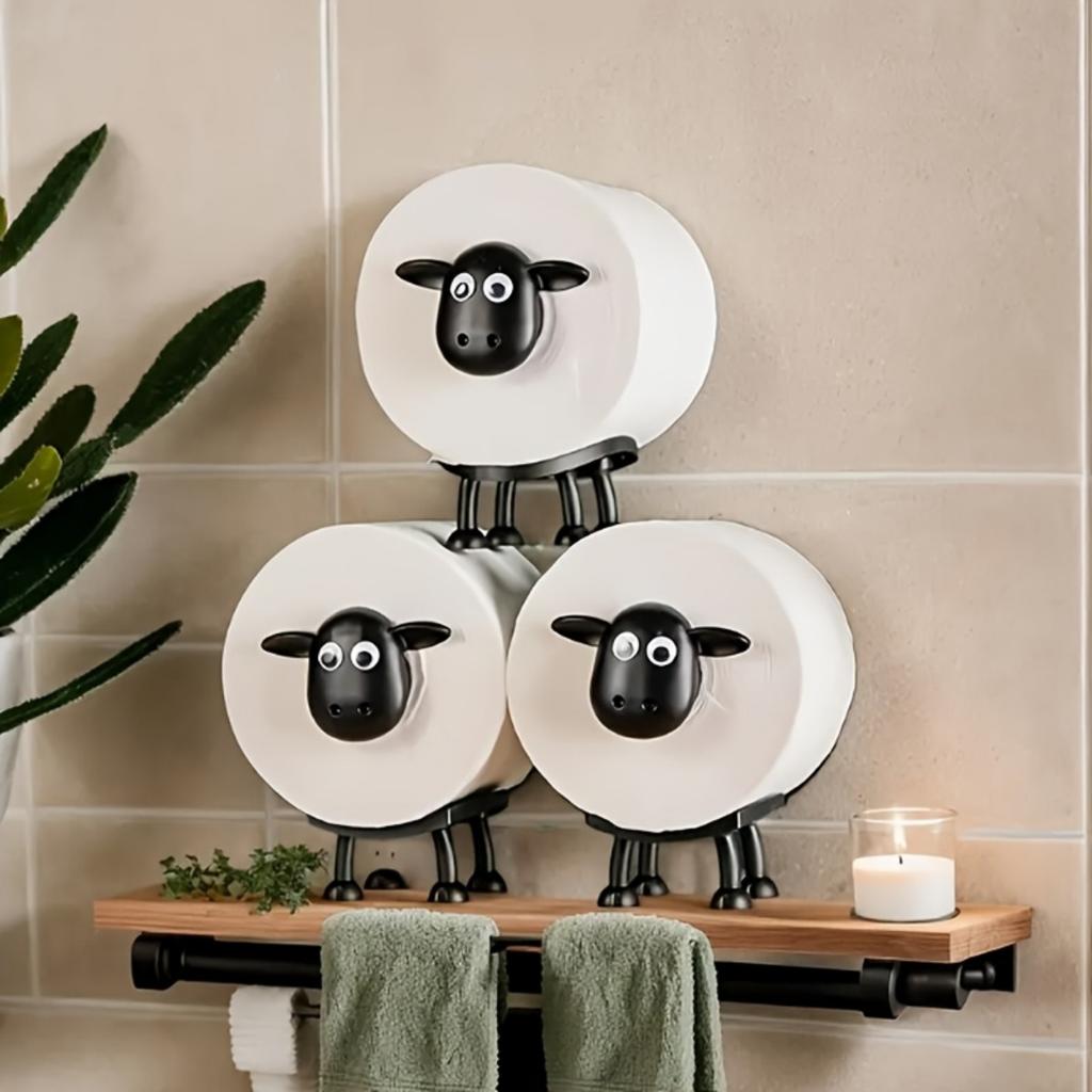 1 Pcs 3D Printed Cute Lamb Tissue Holder, Valentine's Day and Halloween Bathroom Towel Holder