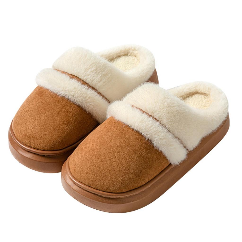 Autumn and Winter Warm Cotton Slippers for Women, Suitable for Indoor and Home Use, with Anti Slip and Anti Odor Properties, Warmth Plush Cotton Shoes