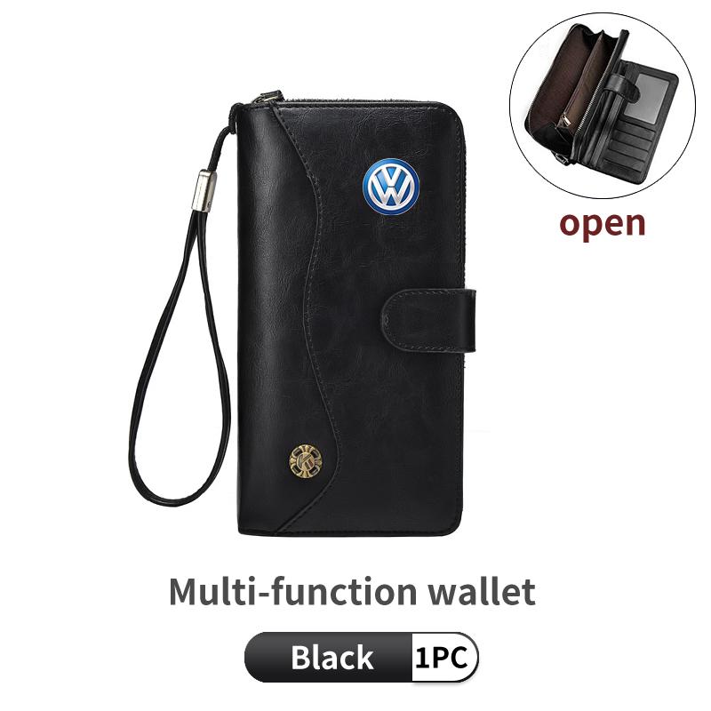 HAT1 Car PU Leather Vintage Snap Closure Clutch Bag Storage Pouch For VW Scirocco Jetta Beetle Golf Passat Polo Tiguan Sharan Touran