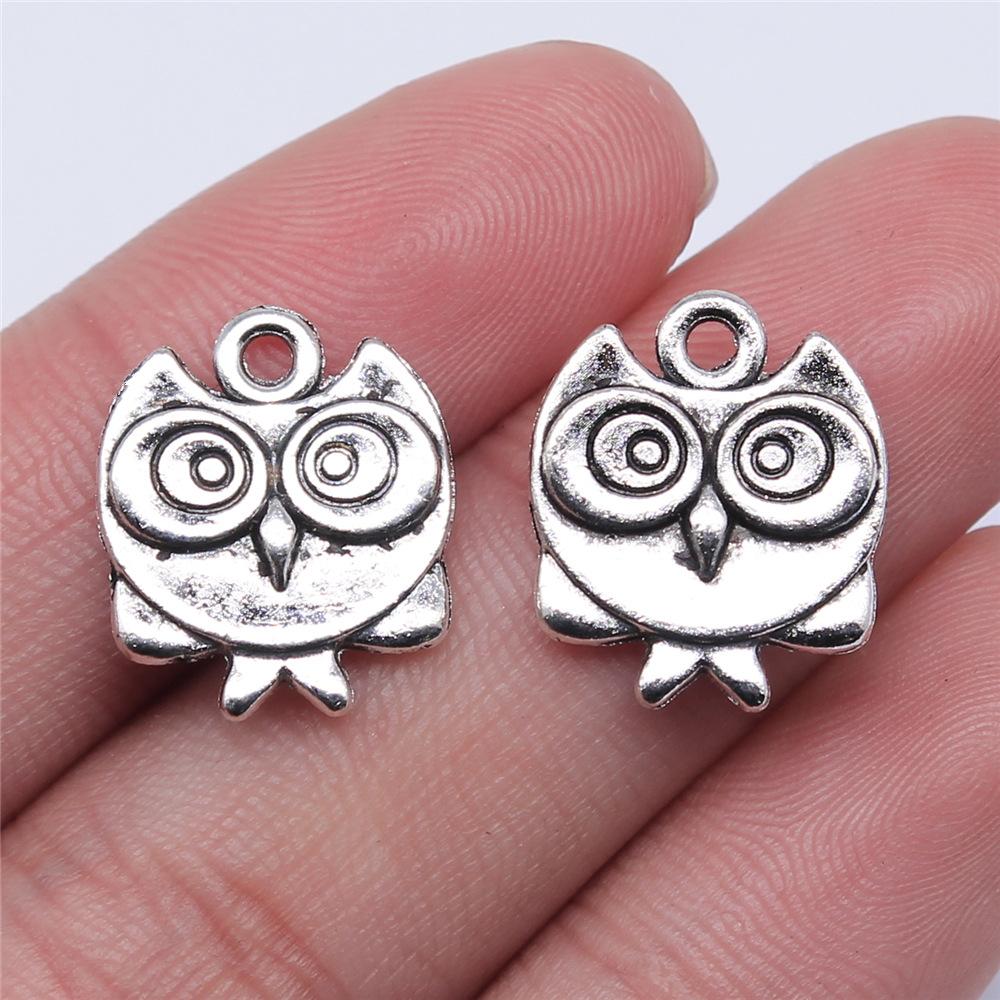 10pcs Charms Owl Antique Silver Color Cute Owl Pendant Charms Small Owl Charms For Jewelry Making