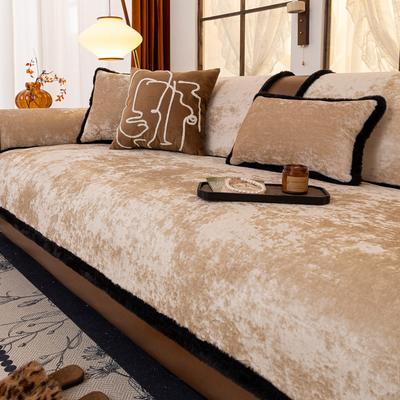 Capas de sofá de pelúcia antiderrapantes, almofadas de sofá de luxo para sala de estar, capas de sofá de estilo vintage elegante, quatro estações, universal